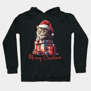 Meowy Christmas , christmas cat , Design Hoodie